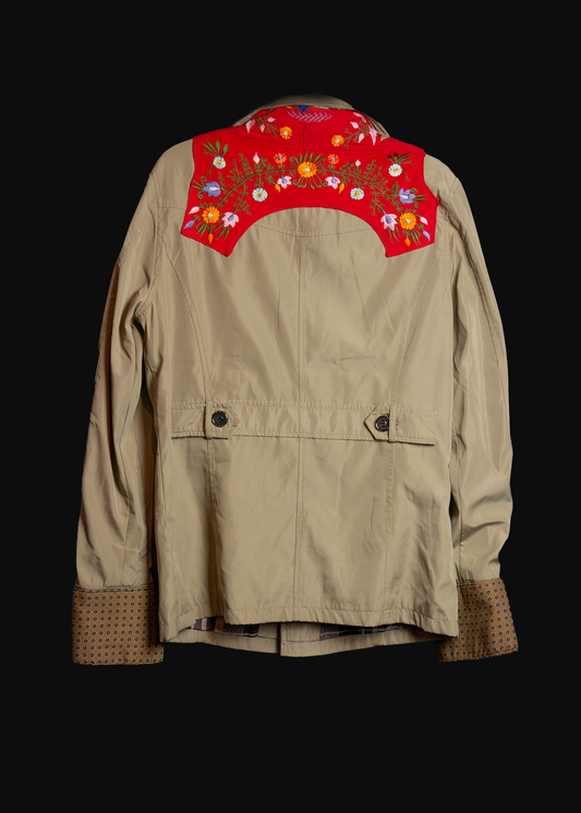 Hand Picked Floral Trench-Coat (Tan)